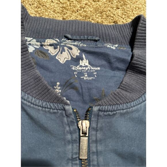 Vintage Disney Parks Women's Blue Disneyland Resort Zip Up Bomber Jacket Large - Picture 3 of 6